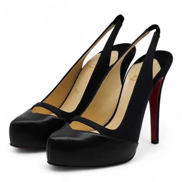 Christian Louboutin Sandy Pumps 120 - Fabric and Leather - Black 36.5 6US $895 - Picture 2 of 8